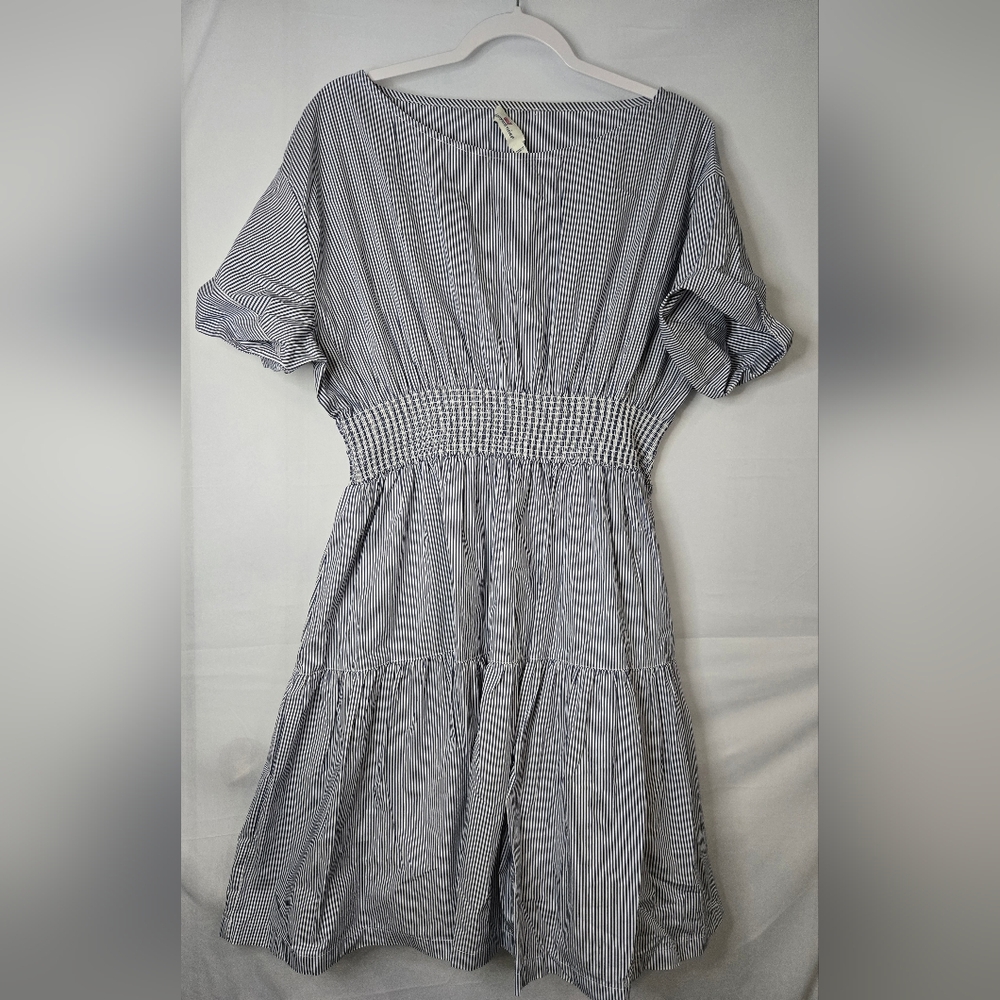 Vineyard Vines Blue and White Striped Midi Dress Size Large
